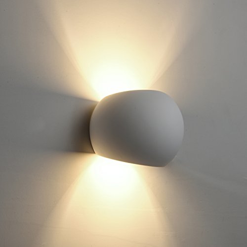 DECKEY Lampada Da Parete In Ceramica, Illuminazione Decorativa In Gesso Applique LED Up Down, Luce Effetto Interno Linee Di Disegno Moderno Semplice (02) - 5