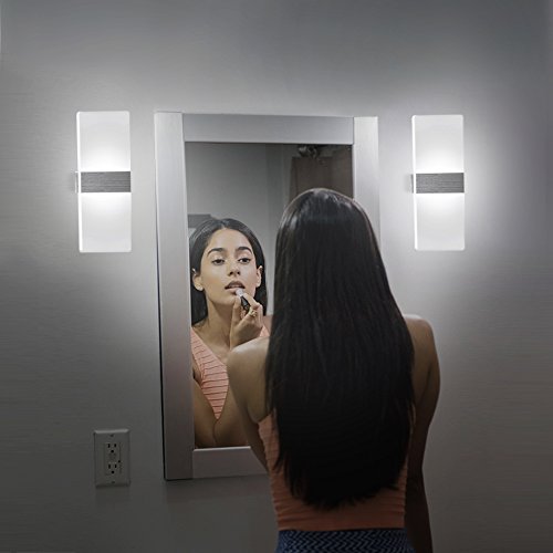 NetBoat Lampada da Parete 6W Led interni Moderno Applique da parete Luci da Muro Bianco Freddo Interni per Decorazione Soggiorno Camera da Letto Bagno - 3
