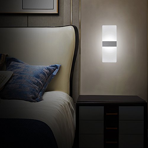 NetBoat Lampada da Parete 6W Led interni Moderno Applique da parete Luci da Muro Bianco Freddo Interni per Decorazione Soggiorno Camera da Letto Bagno - 4