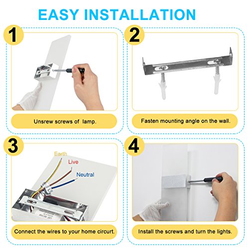 NetBoat Lampada da Parete 6W Led interni Moderno Applique da parete Luci da Muro Bianco Freddo Interni per Decorazione Soggiorno Camera da Letto Bagno - 6