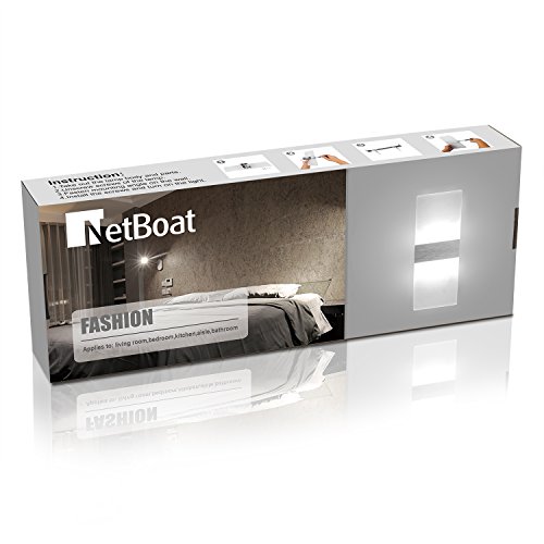 NetBoat Lampada da Parete 6W Led interni Moderno Applique da parete Luci da Muro Bianco Freddo Interni per Decorazione Soggiorno Camera da Letto Bagno - 7