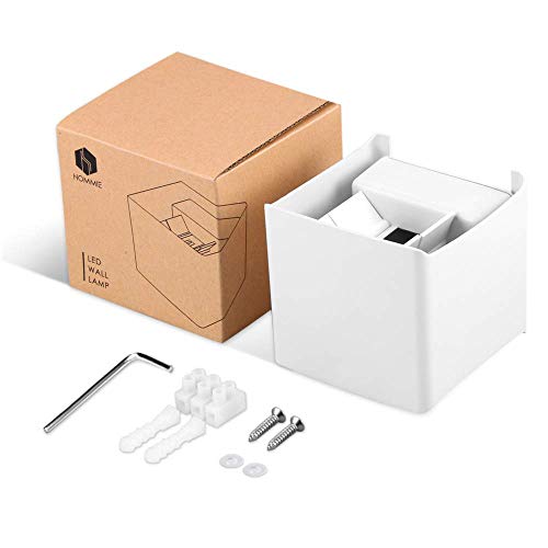 Applique da Parete Moderna 10W 3000K 1000LM, Hommie Lampada da Parete Alluminio Impermeabile per Camera da Letto, Soggiorno, Sala da Pranzo, Corridoio, Luce Bianca Calda- (Bianco) - 7