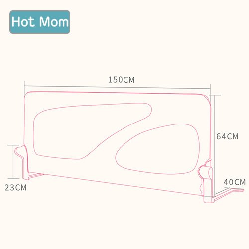 Hot Mom Barriera letto extra-large 150 cm, Grigio - 4