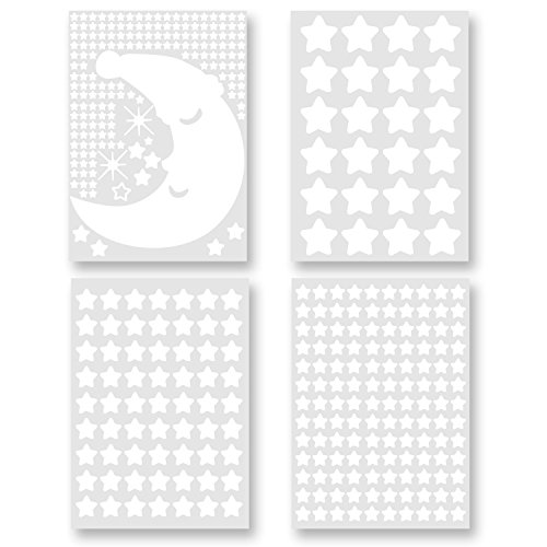 Adesivi da Parete Fluorescenti Yosemy 4 Pezzi Stelle Ffluorescenti e 1 Pezzi Luna, Decorazione Adesivo, Camera da Letto Cameretta Finestra Soggiorno, Regalo di Feste Natale Compleanno per Bambini - 7