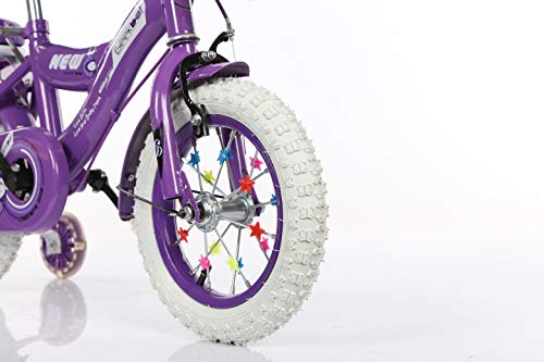 Geekbot Bicicletta bambino ragazza 12 pollici – Bambino 3-6 anni – Pneumatico gonfiabile – Vestibilità comoda – Piccola cablata – Pneumatico principessa con pneumatici bianchi - 2