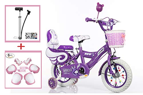 Geekbot Bicicletta bambino ragazza 12 pollici – Bambino 3-6 anni – Pneumatico gonfiabile – Vestibilità comoda – Piccola cablata – Pneumatico principessa con pneumatici bianchi - 3