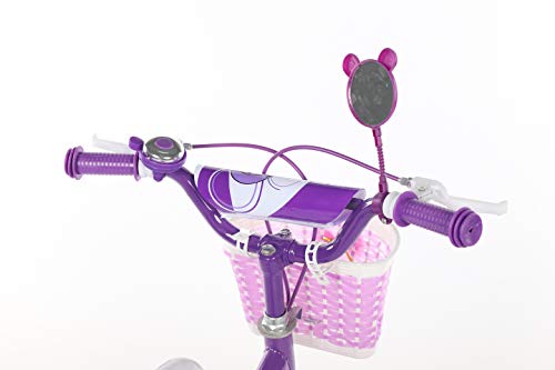 Geekbot Bicicletta bambino ragazza 12 pollici – Bambino 3-6 anni – Pneumatico gonfiabile – Vestibilità comoda – Piccola cablata – Pneumatico principessa con pneumatici bianchi - 4