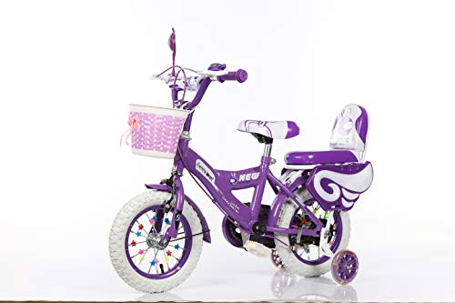 Geekbot Bicicletta bambino ragazza 12 pollici – Bambino 3-6 anni – Pneumatico gonfiabile – Vestibilità comoda – Piccola cablata – Pneumatico principessa con pneumatici bianchi - 6