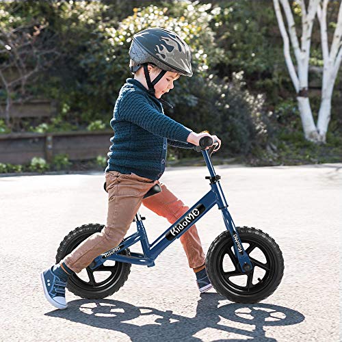 KidoMe 12” Bicicletta da Equilibrio Blu Prima Bici Senza Pedale Regalo per Bambini Acciaio al Carbonio Pneumatici Senza necessità di gonfiarsi Sella e Manubrio Regolabile 2, 3, 4 ,5 e 6 Anni - 6