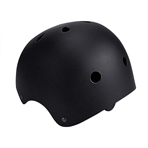 SKL Set di Casco, Ginocchiere, gomitiere e Guanti in Gel per Bambini, per Hoverboard, Scooter, BMX e Bicicletta (Nero) - 3
