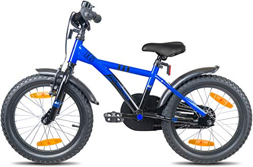 Prometheus Bicicletta per Bambini e Bambine da 5 Anni nei Colori Blu e Nero da 16 Pollici con rotelle e contropedale – BMX da 16″ Modello 2019 - 6
