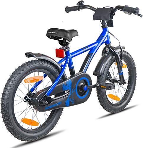 Prometheus Bicicletta per Bambini e Bambine da 5 Anni nei Colori Blu e Nero da 16 Pollici con rotelle e contropedale – BMX da 16″ Modello 2019 - 7