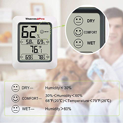 ThermoPro TP50 Termometro Igrometro Digitale/Termoigrometro Misura la Temperatura e umidità per Interno - 5