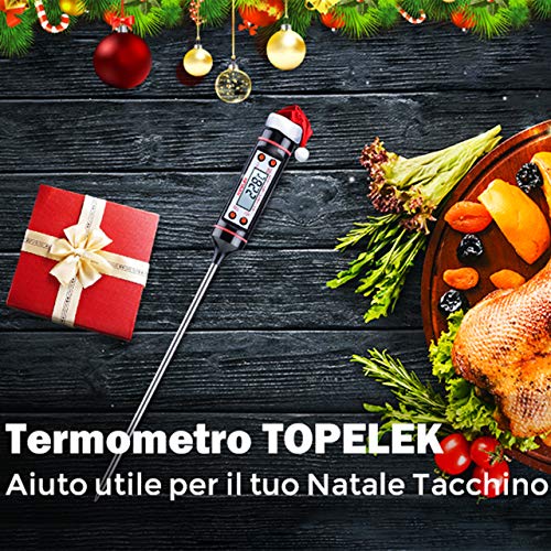 TOPELEK-Termometro Cucina, 5S Lettura Istantanea, 5.9 inch Sonda Lunga, Schermo LCD, Anti-Corrosione,Meglio per Carne, Griglia, Barbecue, Latte e Acqua del Bagno[Garanzia a Vita] - 2