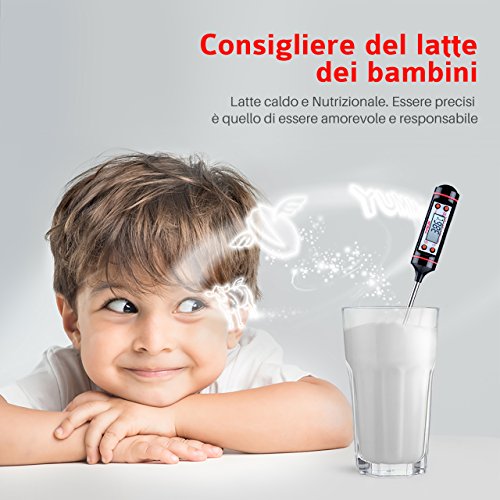 TOPELEK-Termometro Cucina, 5S Lettura Istantanea, 5.9 inch Sonda Lunga, Schermo LCD, Anti-Corrosione,Meglio per Carne, Griglia, Barbecue, Latte e Acqua del Bagno[Garanzia a Vita] - 7