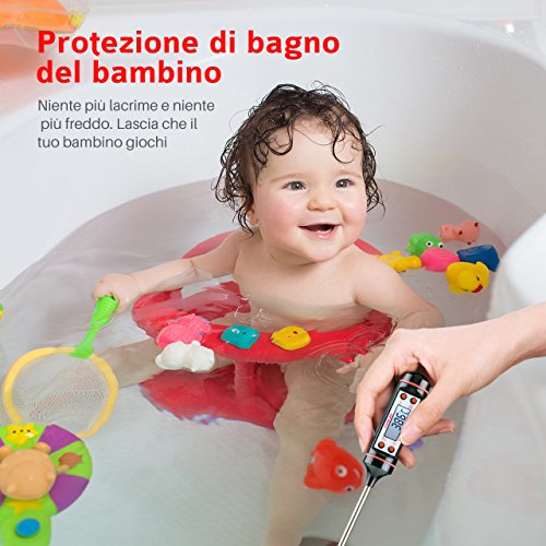 TOPELEK-Termometro Cucina, 5S Lettura Istantanea, 5.9 inch Sonda Lunga, Schermo LCD, Anti-Corrosione,Meglio per Carne, Griglia, Barbecue, Latte e Acqua del Bagno[Garanzia a Vita] - 8