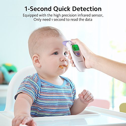 Termometro Bambini CocoBear Termometro Infrarossi Digitale Medicale Fronte Orecchio per Neonato Bambini e Adulti, Lettura Istantanea Allarme Febbre Certificazione Professionale CE FDA - 2