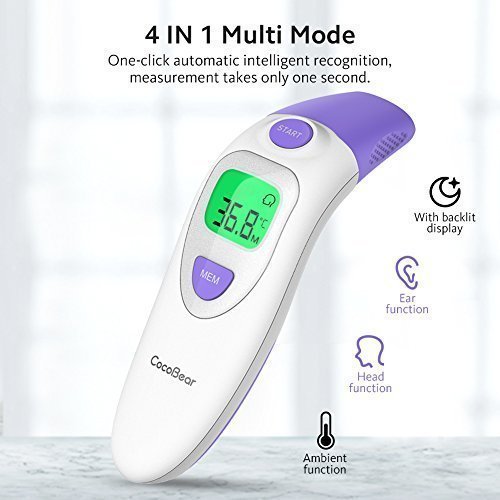 Termometro Bambini CocoBear Termometro Infrarossi Digitale Medicale Fronte Orecchio per Neonato Bambini e Adulti, Lettura Istantanea Allarme Febbre Certificazione Professionale CE FDA - 7