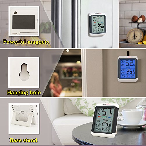 ThermoPro TP55 Termometro Igrometro Digitale da Interno, Misuratore di Umidità e Temperatura con Grande LCD Schermo di Tocco Retroilluminato, Memoria Massima/Minima, Monitor di Comfort Casa - 5