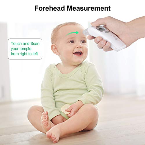 Termometro Bambini, Digitale Infrarossi Fronte Orecchio Termometro per Neonato e Adulti con Schermo a LCD, Lettura Istantanea,Allarme Febbre, Approved CE/FDA - 5