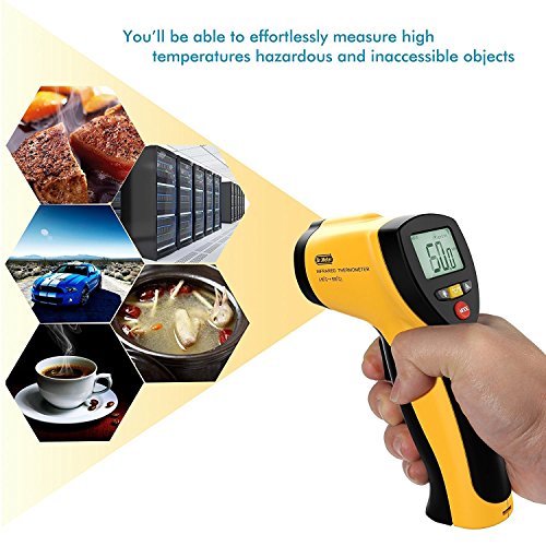 Dr.meter IR-20 Termometro Pistola Digitale ad Infrarossi per Esterni/interni con Fondina, Range da -50 a 550¡ãC; funzione trattenimento massimo/minimo, batteria inclusa, 12 mesi di garanzia - 5