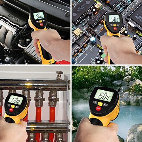 Dr.meter IR-20 Termometro Pistola Digitale ad Infrarossi per Esterni/interni con Fondina, Range da -50 a 550¡ãC; funzione trattenimento massimo/minimo, batteria inclusa, 12 mesi di garanzia - 6