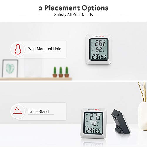 ThermoPro TP60S Wireless Termometro Igrometro Interno Esterno, Termoigrometro digitale con Sensore Remoto, per Casa Misura di Umidità e Temperatura - 4