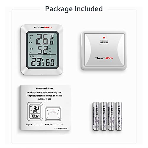 ThermoPro TP60S Wireless Termometro Igrometro Interno Esterno, Termoigrometro digitale con Sensore Remoto, per Casa Misura di Umidità e Temperatura - 7