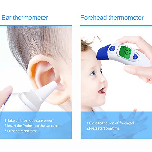 Termometro Medico Digitale a Infrarossi Per Orecchio e la Fronte,YUKICARE Termometro Domestico Professionale 4 in 1 per Bambini Adulti e Oggetti – Certificazione CE e FDA - 2