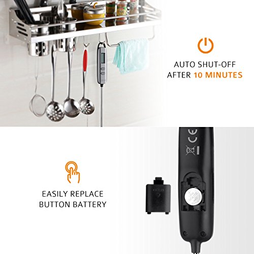 Habor Termometro Cucina Digitale, Termometro Digitale 5S Lettura Instantanea Auto-Off per BBQ, Griglia, Carne, Barbecue, Vino, Latte, Alimenti, Acqua Bagno - 8