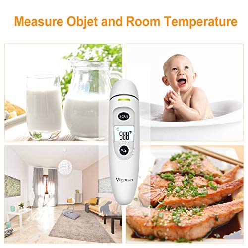 Vigorun Termometro Bambini Digitale Fronte e Auricolare Termometro Infrarossi Medicale Professionale Display a Tre Colori con Febbre Avviso per Neonati Bambini Adulti - 7