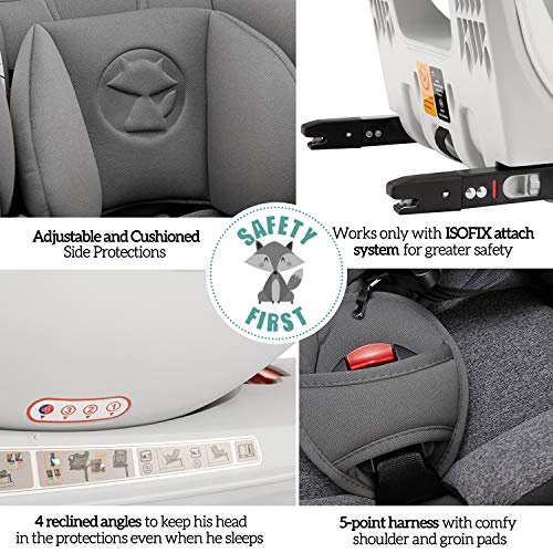 ⭐Seggiolino Auto Girevole 0-18kg, 360°, Isofix, Gruppo 0+/1, Norma ECE R44/4 (Massima Sicurezza per Bambino) – Seggiolini Auto 0+ 1, Inclinabile, Rotante con Rialzo – Seggiolino Auto Neonato e Bimbo - 5