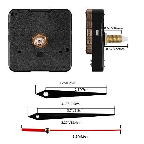 Meccanismo Orologio per Sostituire il Movimento al Quarzo di Un Orologio da Muro Pentolo Tavolo Meccanismi Orologi da Parete Silenzioso con Lancette delle Ore Minuti e Secondi per Filetto tra 0-16mm - 2