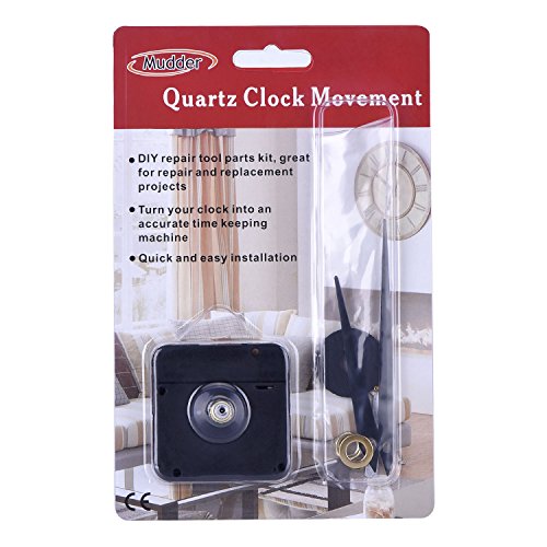 Mudder Orologio del Meccanismo Fai Da Te Alta Torsione, 3/10 Pollici Massimo Quadrante Spessore, 4/5 Pollici Totale Lunghezza dell’Albero (Nero) - 6