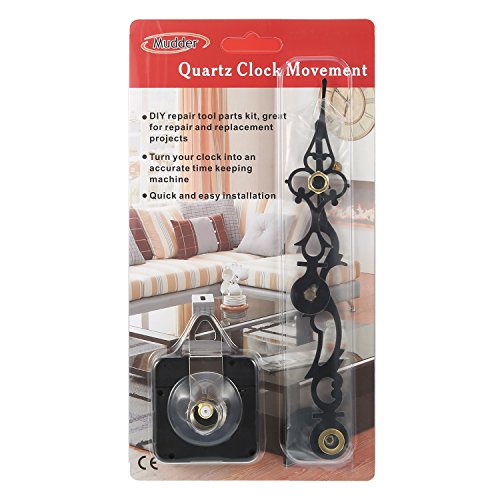 Mudder Meccanismo Movimento Orologio al Quarzo con 170 mm/ 6.7 Pollici Lancette Orologio per Fai Da Te Orologio da Parete (Nero) - 6