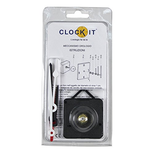 Clock-it Meccanismo Orologio Economico con gancio, Silenzioso Con Rotazione Continua, 2 Set Lancette, Canotto H 13mm / filettatura 7mm. Azienda specializzata. - 4