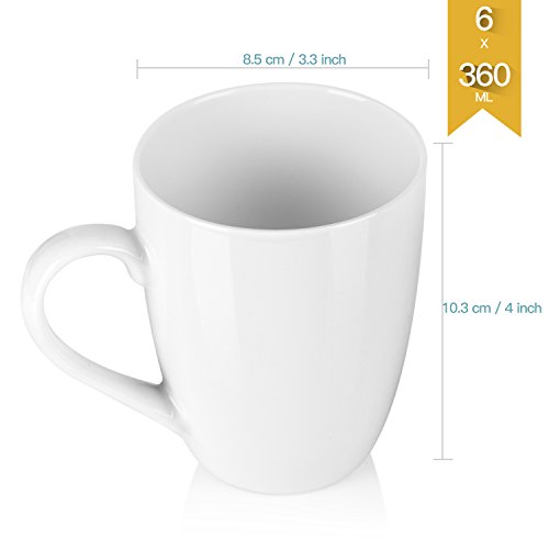 MALACASA, Serie Elisa, 6 Pezzi Porcellana da tavola in Porcellana Tazza da caffè Tazza da caffè Tazza da caffè Set da Colazione Tazza da caffè - 2