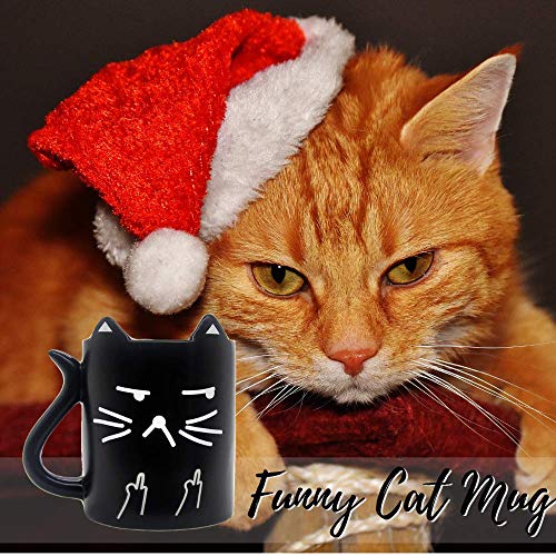 Tazza Gatto, Tazza Divertente con la Citazione “Faccio quello che voglio”, Tazza per Caffè Sensibile al Calore, Tazza Cambia Colore con Dito Medio, Tazza latte magica,Tazza termosensibile,Onebttl-NEKO - 4