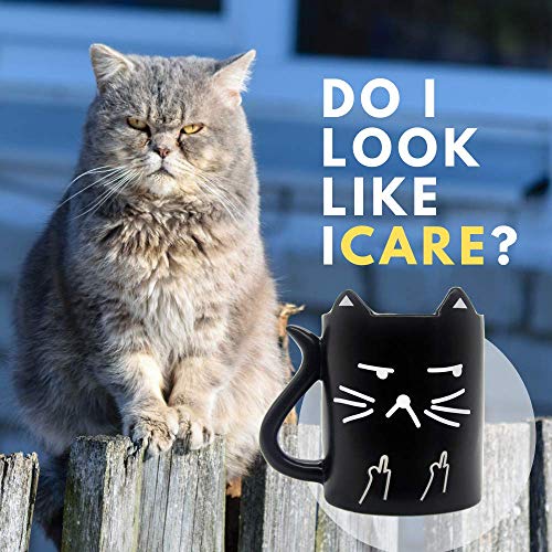 Tazza Gatto, Tazza Divertente con la Citazione “Faccio quello che voglio”, Tazza per Caffè Sensibile al Calore, Tazza Cambia Colore con Dito Medio, Tazza latte magica,Tazza termosensibile,Onebttl-NEKO - 5