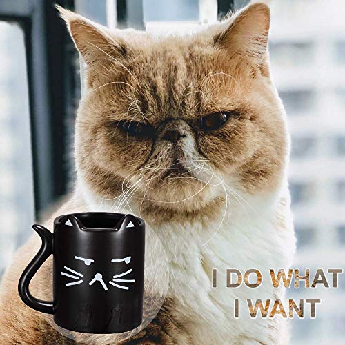 Tazza Gatto, Tazza Divertente con la Citazione “Faccio quello che voglio”, Tazza per Caffè Sensibile al Calore, Tazza Cambia Colore con Dito Medio, Tazza latte magica,Tazza termosensibile,Onebttl-NEKO - 6