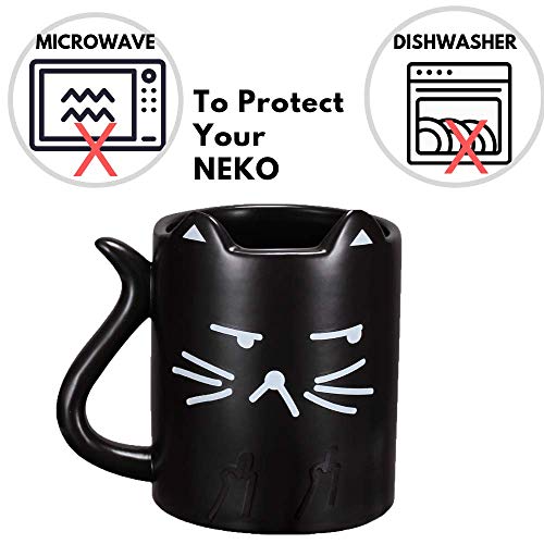 Tazza Gatto, Tazza Divertente con la Citazione “Faccio quello che voglio”, Tazza per Caffè Sensibile al Calore, Tazza Cambia Colore con Dito Medio, Tazza latte magica,Tazza termosensibile,Onebttl-NEKO - 7