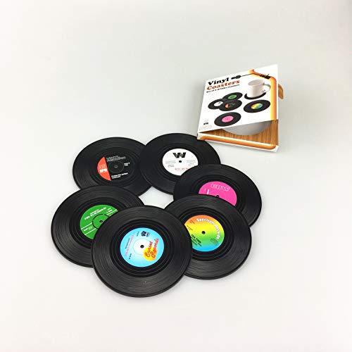 Bllatta sottobicchieri vinile bevande retrò 6 Pcs - 4