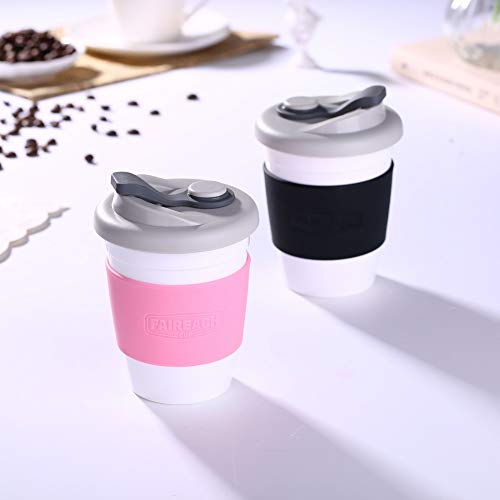 Faireach Tazza da caffè da Viaggio 340ml/12oz, Coffee To Go Cup Riutilizzabile con Coperchio da Asporto, Eco Tazze Mug Senza BPA, per Lavastoviglie e Microonde, Rosa - 4