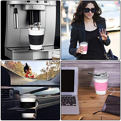 Faireach Tazza da caffè da Viaggio 340ml/12oz, Coffee To Go Cup Riutilizzabile con Coperchio da Asporto, Eco Tazze Mug Senza BPA, per Lavastoviglie e Microonde, Rosa - 5