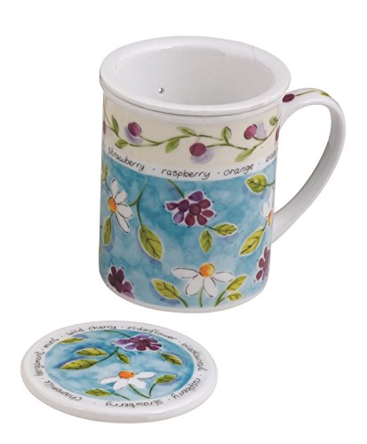 Excelsa Tisaniere con Filtro e Coperchio, Porcellana, Multicolore, colori assortiti, 1 pezzo - 2