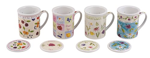 Excelsa Tisaniere con Filtro e Coperchio, Porcellana, Multicolore, colori assortiti, 1 pezzo - 5