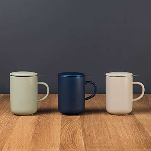 Ogo Living tisanière in gres con coperchio, Bleue, 14 x 9 x 14 (cm) - 5