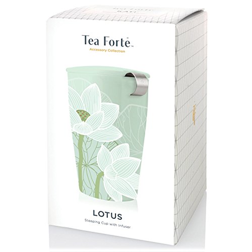 Tea Forté KATI Tazza da tè in ceramica con infusore e tappo, teiera per tè in foglie – Loto - 2