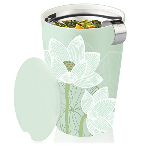 Tea Forté KATI Tazza da tè in ceramica con infusore e tappo, teiera per tè in foglie – Loto - 5
