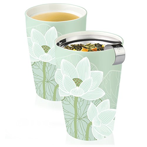 Tea Forté KATI Tazza da tè in ceramica con infusore e tappo, teiera per tè in foglie – Loto - 6